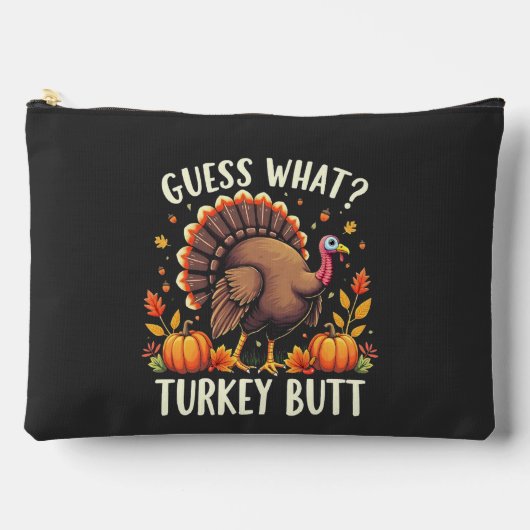 何だと思う？トルコお尻感謝祭おもしろい アクセサリーポーチ (正面)