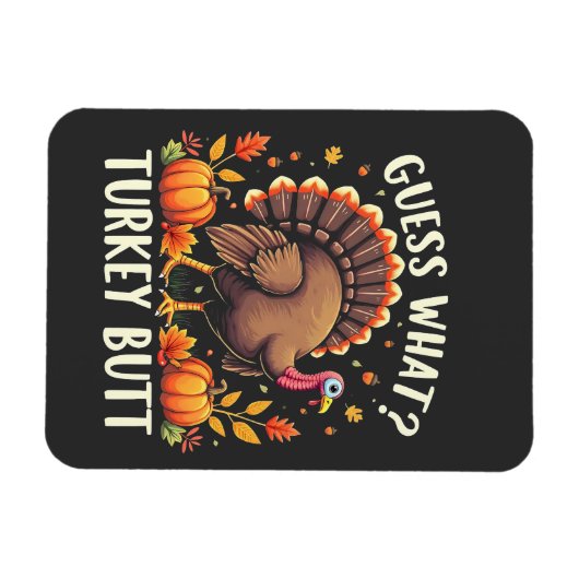 何だと思う?トルコお尻感謝祭おもしろい マグネット (横)