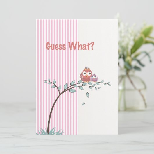 何だと思う?写真妊娠のお知らせ 案内状 (スタンド正面)