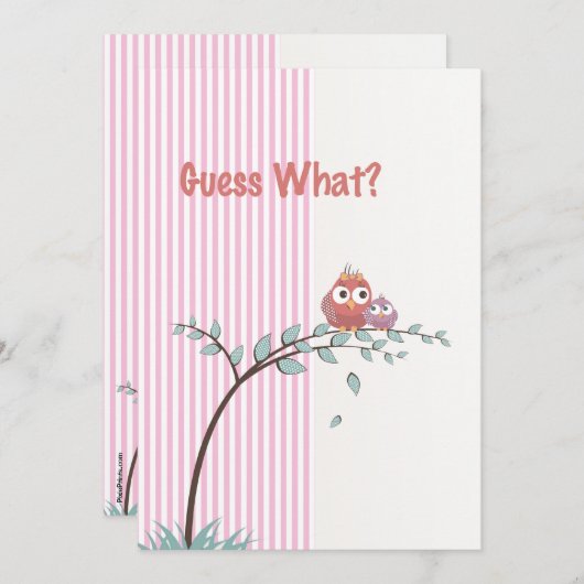 何だと思う?写真妊娠のお知らせ 案内状 (正面/裏面)