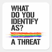 何だと思う?脅威だ。T-シャツ スクエアシール (正面)