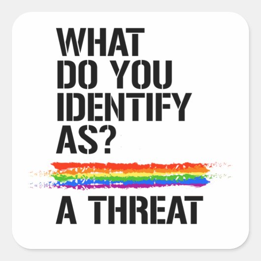 何だと思う?脅威だ。T-シャツ スクエアシール (正面)