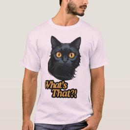 何だ?!オレンジ色の目をした驚いた黒猫 Tシャツ