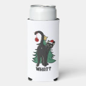 何だ？クリスマスブラックキャットホリデーデザイン スリム缶クーラー (Seltzer正面)