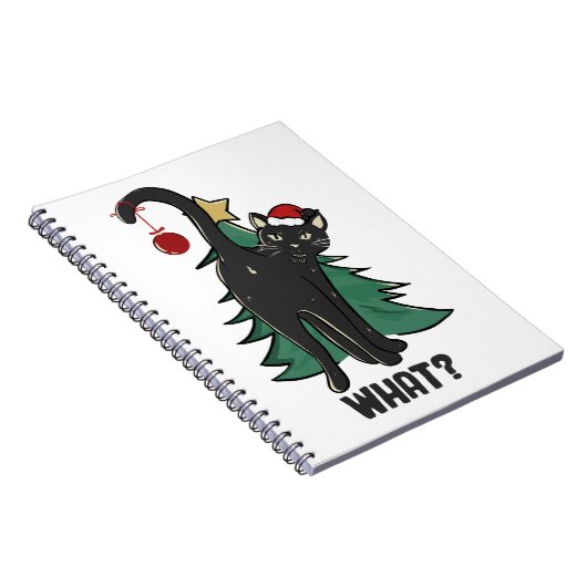 何だ?クリスマスブラックキャットホリデーデザイン ノートブック (右側)