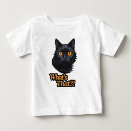 何だ?!サプライズポーズの黒猫 ベビーTシャツ