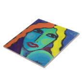 何だ?女カラフル性抽象芸術ポートレート タイル (側面)