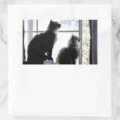 何だ?猫好き猫ちゃん写真 長方形シール (バッグ)