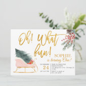 何ておもしろい!1回のクリスマス1歳の誕生日 招待状 (スタンド正面)