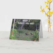 何て七面鳥なん祝の誕生日だ！ カード (黄色い花)