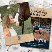 何て楽しい馬のロデオクリスマス写真カードだ! シーズンカード