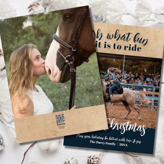 何て楽しい馬のロデオクリスマス写真カードだ! シーズンカード
