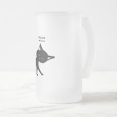 何て魔女だ！緑おもしろい目黒猫 フロストグラスビールジョッキ (正面右)