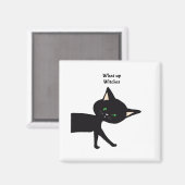 何て魔女だ！緑おもしろい目黒猫 マグネット (正面/裏面)