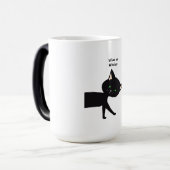 何て魔女だ！緑おもしろい目黒猫 モーフィングマグカップ (正面左)