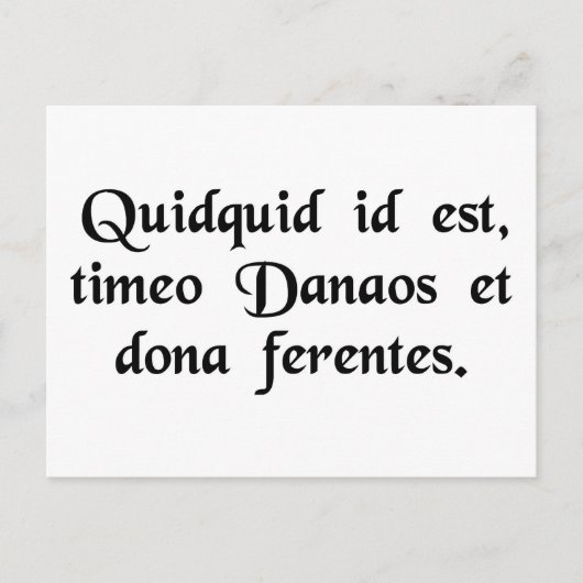 何であれギリシア人は恐れる… ポストカード (正面)