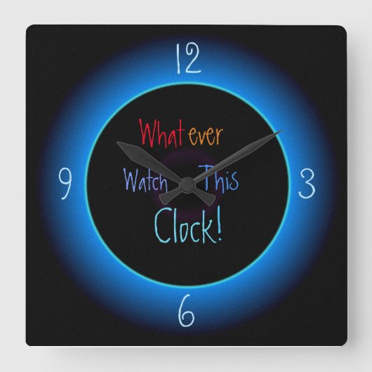 何であれ、この時計を見る>時ユーモアのある計 スクエア壁時計 (正面)