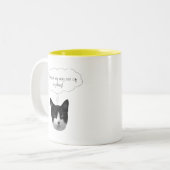 何でもかんでも引っ張って行く ツートーンマグカップ (正面左)