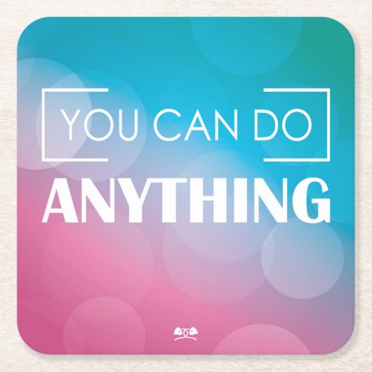 何でもすることができます スクエアペーパーコースター (正面)