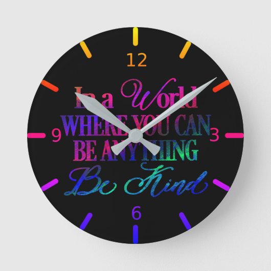 何でもできる世界で…親切である ラウンド壁時計 (正面)