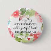 何でも与え感謝してい |聖なる書物、 経典アート 缶バッジ (正面)