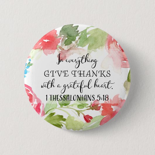 何でも与え感謝してい |聖なる書物、 経典アート 缶バッジ (正面)