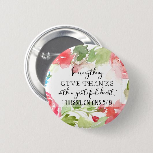 何でも与え感謝してい |聖なる書物、 経典アート 缶バッジ (正面&裏面)