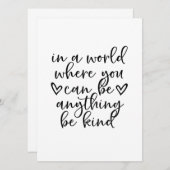 何でも優しい世界になれる引用文 招待状 (正面/裏面)