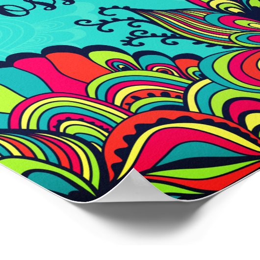 何でも可能なカラフル感動的引用文 ポスター (角)