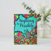 何でも可能なカラフル感動的引用文 ポストカード (スタンド正面)