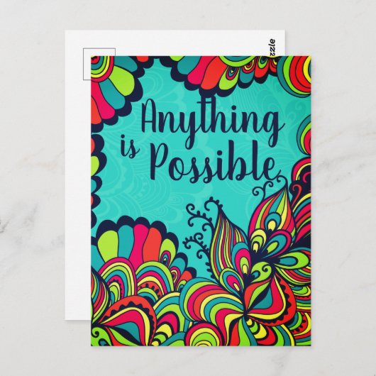 何でも可能なカラフル感動的引用文 ポストカード (正面/裏面)