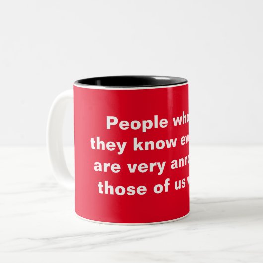 何でも知考えっている人 ツートーンマグカップ (正面左)