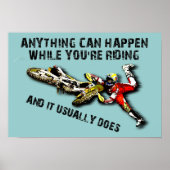 何でも起こり得るダートバイクモトクロスおもしろいポスト ポスター (正面)