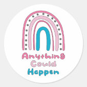 何でも起こり得る動機カラフル虹 ラウンドシール (正面)