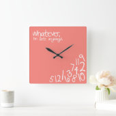 何でも、私は遅れている – Coral スクエア壁時計 (ホーム)