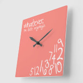 何でも、私は遅れている – Coral スクエア壁時計 (傾斜)