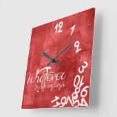 何でも、私は遅れている – Red 素朴 Wall Clock スクエア壁時計 (傾斜)