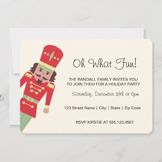 「何というおもしろい」の兵士玩具|クリスマスパーティー 招待状 (正面)