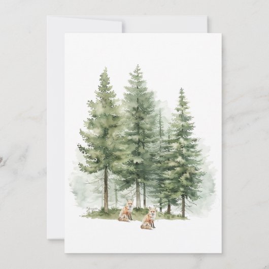 何というキツネだツインズベビーシャワー招待状 招待状 (裏面)