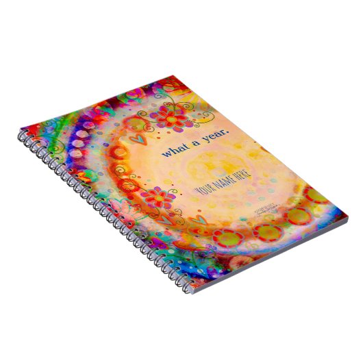 何という一年のカラフルパーソナライズされたインスピレーション ノートブック (右側)
