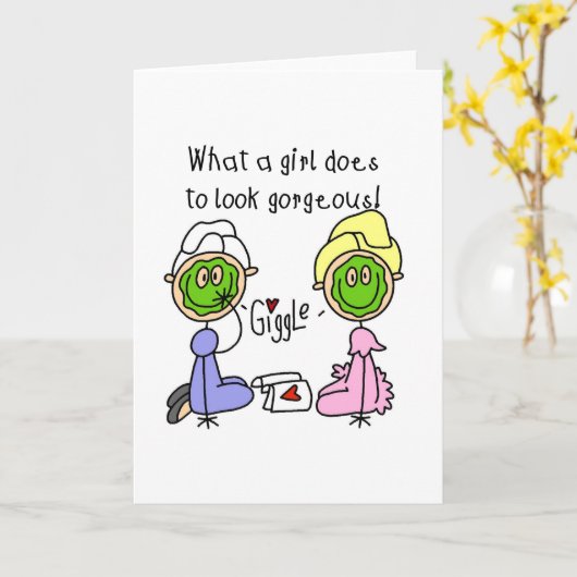 何という女の子が華やかだカード カード (黄色い花)