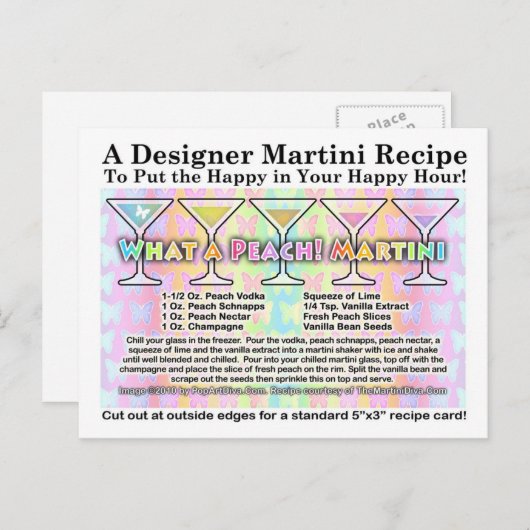 何という桃だ！春マルチニレシピカード葉書 ポストカード (正面/裏面)