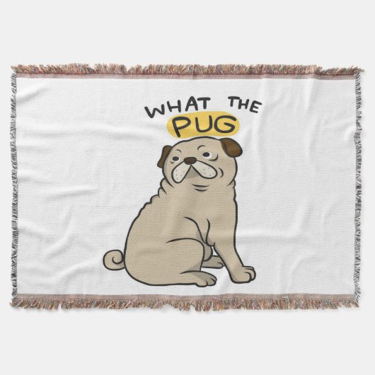 何というpugかわいい太ったパグ スローブランケット (正面)