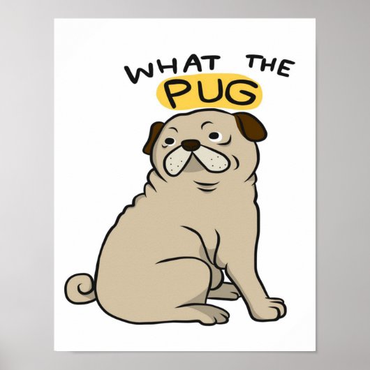 何というpugかわいい太ったパグ ポスター (正面)