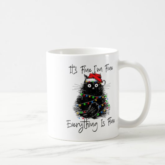 何とかなるって！クリスマス・ブラック コーヒーマグカップ (右)