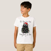 何とかなるって！クリスマス・ブラック Tシャツ (正面フル)