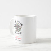 「何とかやっている」クリスマスジョーク コーヒーマグカップ (正面左)