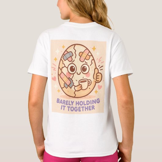 何とか持ちこたえてる Tシャツ (裏面)