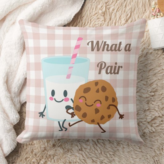 何とペアピーチギンガム装飾用クッション クッション (ブランケット)