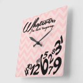 何にしろ遅刻しちゃうから スクエア壁時計 (傾斜)